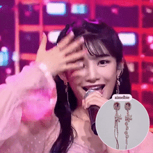 Load image into Gallery viewer, Diamond Petals Earrings - Peach Pink ver.