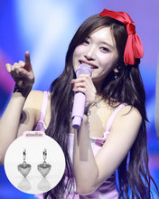 Load image into Gallery viewer, [IVE Leeseo Earrings] Vintage Heart Locket Huggies Earrings - Silver color