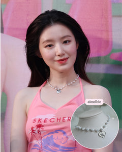 [IVE Gaeul, IDLE Shuhua, Choi Yena Necklace] Baby Angel Pearl Choker - Silver ver.