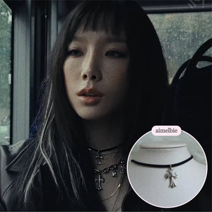 Gothic Silver Cross Choker (SNSD Taeyeon, (G)I-DLE Shuhua Necklace)