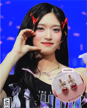 Load image into Gallery viewer, [IVE Leeseo Earrings] Rosepink Heart and Ribbon Earrings