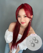 Load image into Gallery viewer, Vintage Heart Locket Huggies Earrings - Silver ver. (STAYC Isa Earrings)