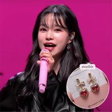 Load image into Gallery viewer, [IVE Leeseo Earrings] Rosepink Heart and Ribbon Earrings