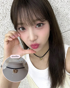 [Kep1er Dayeon, STAYC Sumin Necklace] Lovely Ribbon Choker Necklace - Gold