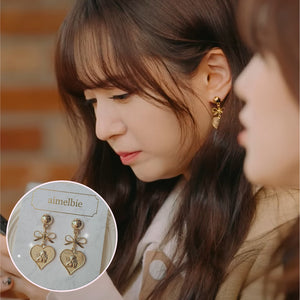 Royal Baby Angel Earrings - Short (Gold) (Kep1er Mashiro Earrings)