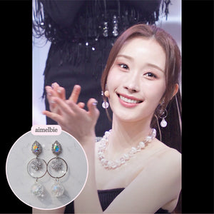 Icy Bloom Earrings - Rainbow (Han Hyojoo Earrings)