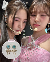 Load image into Gallery viewer, Cushion Square and Ribbon Earrings - Aquamarine (Red Velvet Wendy Earrings)
