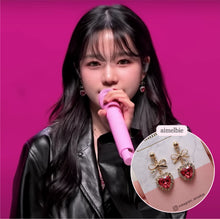 Load image into Gallery viewer, [IVE Leeseo Earrings] Rosepink Heart and Ribbon Earrings