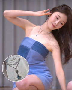 [Red Velvet Joy, Lovelyz Kei Necklace] Starry Teardrops Necklace - Light Blue