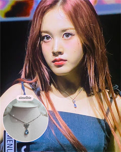 Dreamy Butterfly Semi-Choker Necklace - Light Blue (Oh My Girl Arin, Mamamoo Solar, STAYC Sieun, J Necklace)