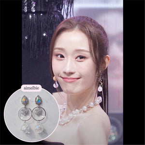 Icy Bloom Earrings - Rainbow (Han Hyojoo Earrings)
