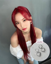 Load image into Gallery viewer, Vintage Heart Locket Huggies Earrings - Silver ver. (STAYC Isa Earrings)