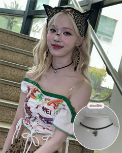 [Aespa Winter Choker] Vintage Heart Locket Choker - Silver ver.