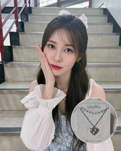 Load image into Gallery viewer, Silver Laced Heart Layered Necklace (Dia Yebin, Kep1er Youngeun Necklace)