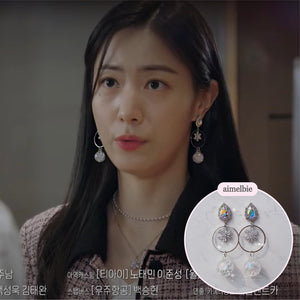 Icy Bloom Earrings - Rainbow (Han Hyojoo Earrings)