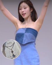 Load image into Gallery viewer, [Red Velvet Joy, Lovelyz Kei Necklace] Starry Teardrops Necklace - Light Blue