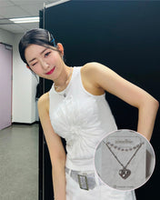 Load image into Gallery viewer, [KISS OF LIFE Belle, Kep1er Youngeun Necklace] Silver Laced Heart Layered Necklace