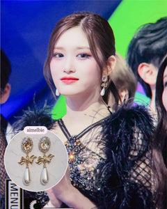 [IVE Leeseo Earrings) Golden Shadow and Ribbon Earrings