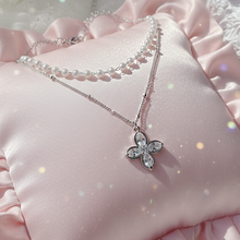 Load image into Gallery viewer, [NMIXX Jiwoo Necklace] Luna Blossom Layered Necklace - Silver color