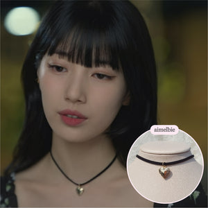 Vintage Heart Locket Choker (Bae Suzy from 'Doona!', IVE Yujin choker)