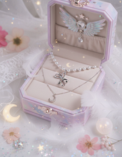 Load image into Gallery viewer, [BABYMONSTER Ahyeon, Luka Necklace] Princess Bow and Moon Layered Necklace - Silver Color