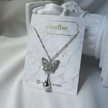 Load image into Gallery viewer, Metal Drop Butterfly Necklace