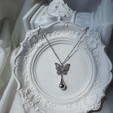 Load image into Gallery viewer, Metal Drop Butterfly Necklace