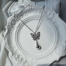 Load image into Gallery viewer, Metal Drop Butterfly Necklace