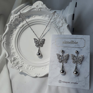 Metal Drop Butterfly Necklace