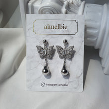 Load image into Gallery viewer, Metal Drop Butterfly Earrings