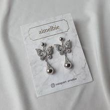 Load image into Gallery viewer, Metal Drop Butterfly Earrings