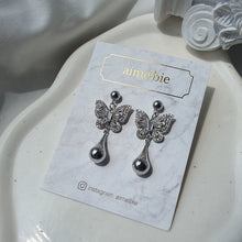 Load image into Gallery viewer, Metal Drop Butterfly Earrings