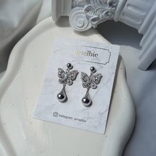Load image into Gallery viewer, Metal Drop Butterfly Earrings
