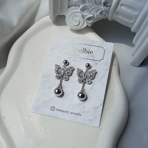 Metal Drop Butterfly Earrings