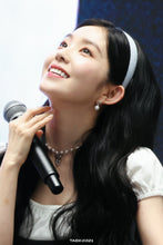 Load image into Gallery viewer, [Red Velvet Irene Necklace] Coquette Ribbon and Heart Locket Pearl Choker - Silver Color