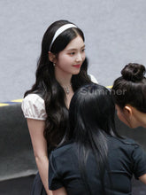 Load image into Gallery viewer, [Red Velvet Irene Necklace] Coquette Ribbon and Heart Locket Pearl Choker - Silver Color