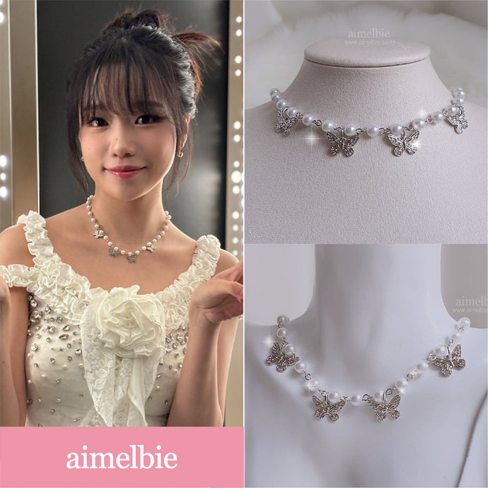 [Redvelet Joy, Jo Yu-ri Necklace] Butterfly Waltz Choker Necklace - Silver Color