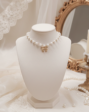 Load image into Gallery viewer, Adorable Ribbon Pearl Choker - Gold Color