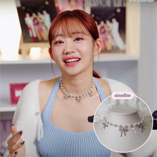 Load image into Gallery viewer, [IVE Rei, Actress Jieun Kim Necklace] Three Ribbons Pearl Choker Necklace - Silver ver.