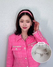 Load image into Gallery viewer, [IVE Rei, Actress Jieun Kim Necklace] Three Ribbons Pearl Choker Necklace - Silver ver.