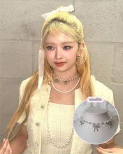 Load image into Gallery viewer, [IVE Rei, Actress Jieun Kim Necklace] Three Ribbons Pearl Choker Necklace - Silver ver.