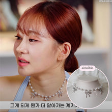 Load image into Gallery viewer, [IVE Rei, Actress Jieun Kim Necklace] Three Ribbons Pearl Choker Necklace - Silver ver.