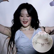 Load image into Gallery viewer, [IVE Rei, Actress Jieun Kim Necklace] Three Ribbons Pearl Choker Necklace - Silver ver.