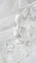 Load image into Gallery viewer, Upside Down Crescent Moon Pearl Layered Necklace - Silver (KISS OF LIFE Belle Necklace)