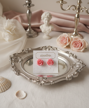 Load image into Gallery viewer, [Hearts2Hearts Ana Earrings] Petit Rose Cabochon Earrings - Pink