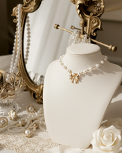 Load image into Gallery viewer, Adorable Ribbon Pearl Choker - Gold Color