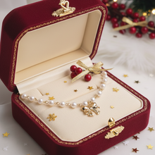 Load image into Gallery viewer, Adorable Ribbon Pearl Choker - Gold Color