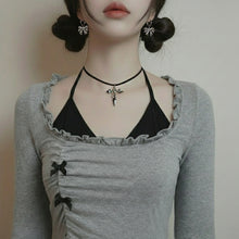 Load image into Gallery viewer, [Hearts2Hearts Ana Earrings] Adorable Ribbon Huggies Earrings - Silver