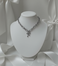 Load image into Gallery viewer, [Lee Youngji Necklace] Ballet Ribbon Stainless Steel Chain Choker Necklace