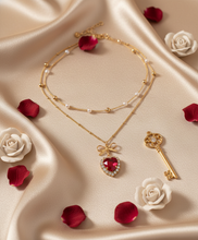 Load image into Gallery viewer, Red Heart Princess Layered Necklace